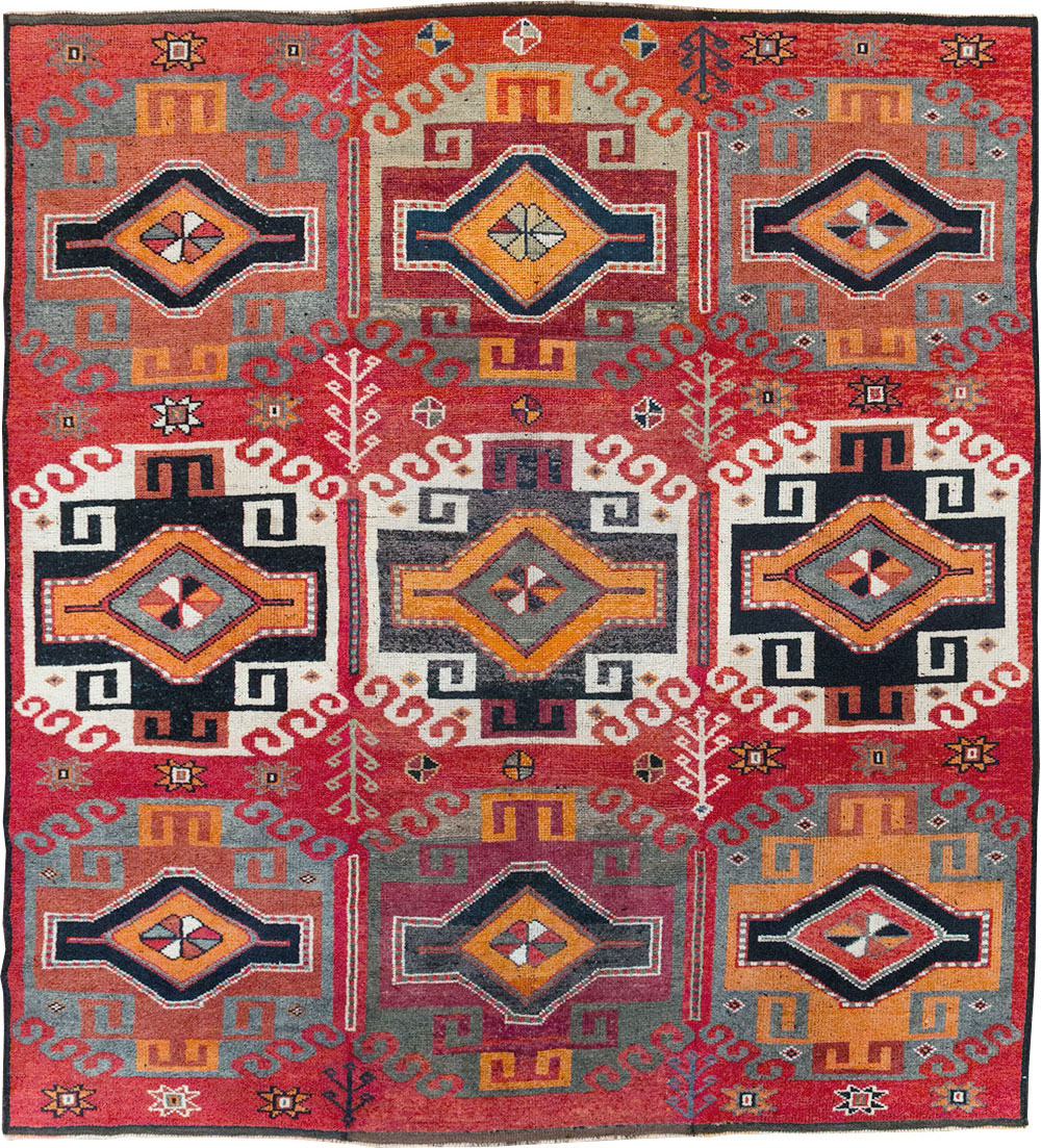 Vintage Turkish Anatolian Square Room Size Carpet, No.32370 - Gss