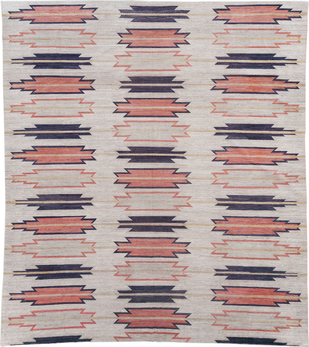 Navajo Inspired Modern East Turkestan Khotan Room Size Carpet, No.32374 - Gss