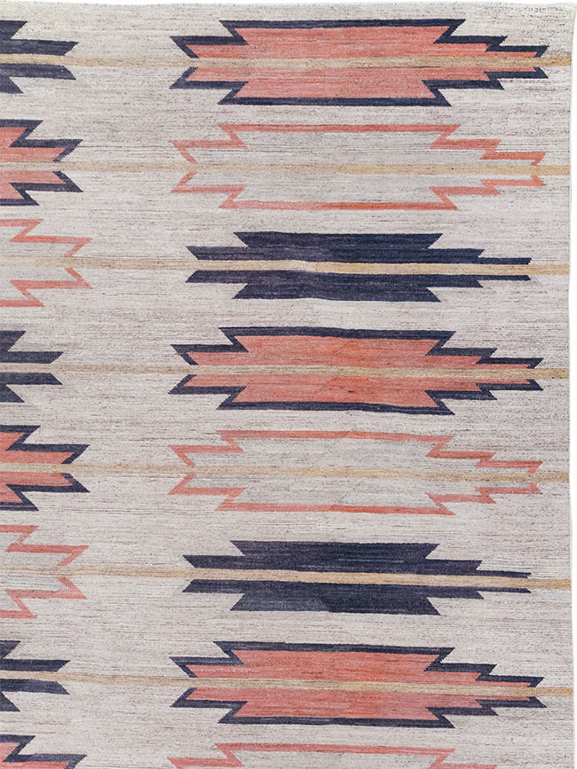 Navajo Inspired Modern East Turkestan Khotan Room Size Carpet, No.32374 - Gss