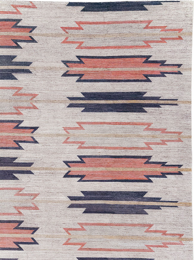 Navajo Inspired Modern East Turkestan Khotan Room Size Carpet, No.32374 - Gss