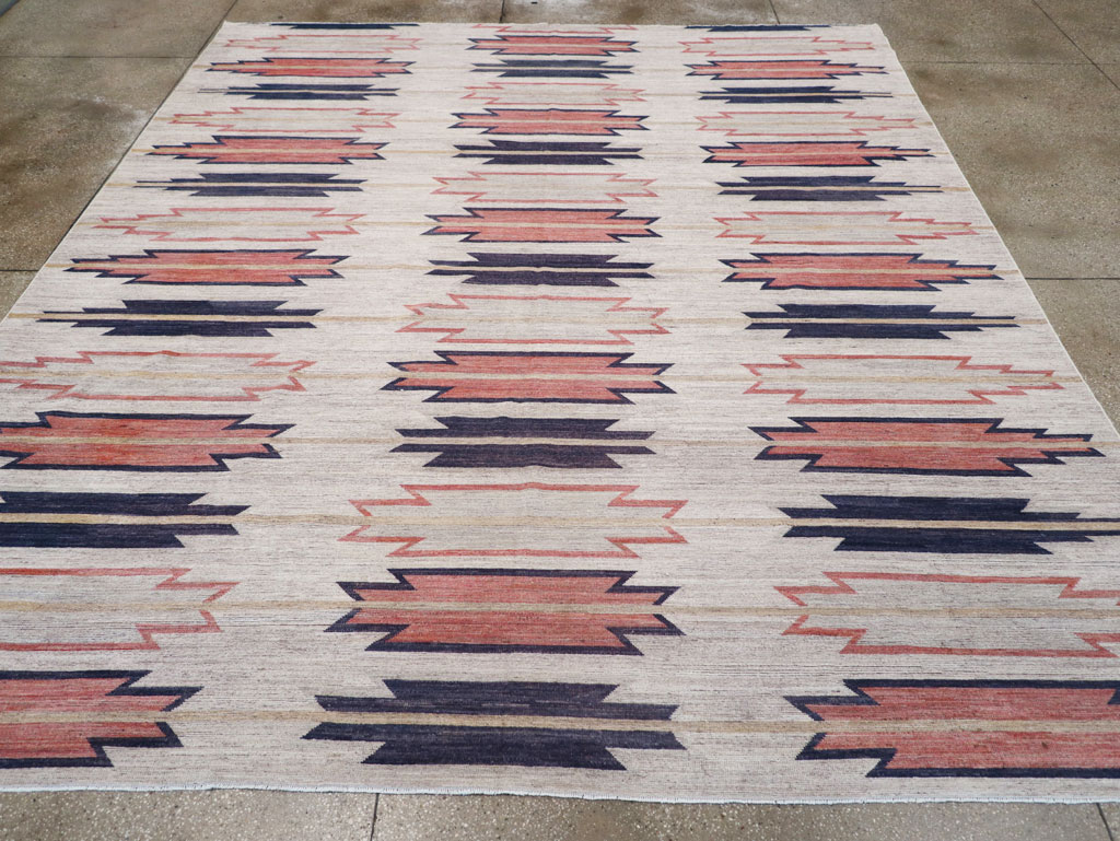 Navajo Inspired Modern East Turkestan Khotan Room Size Carpet, No.32374 - Gss