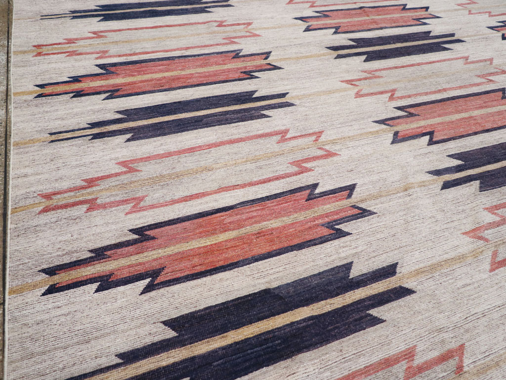 Navajo Inspired Modern East Turkestan Khotan Room Size Carpet, No.32374 - Gss