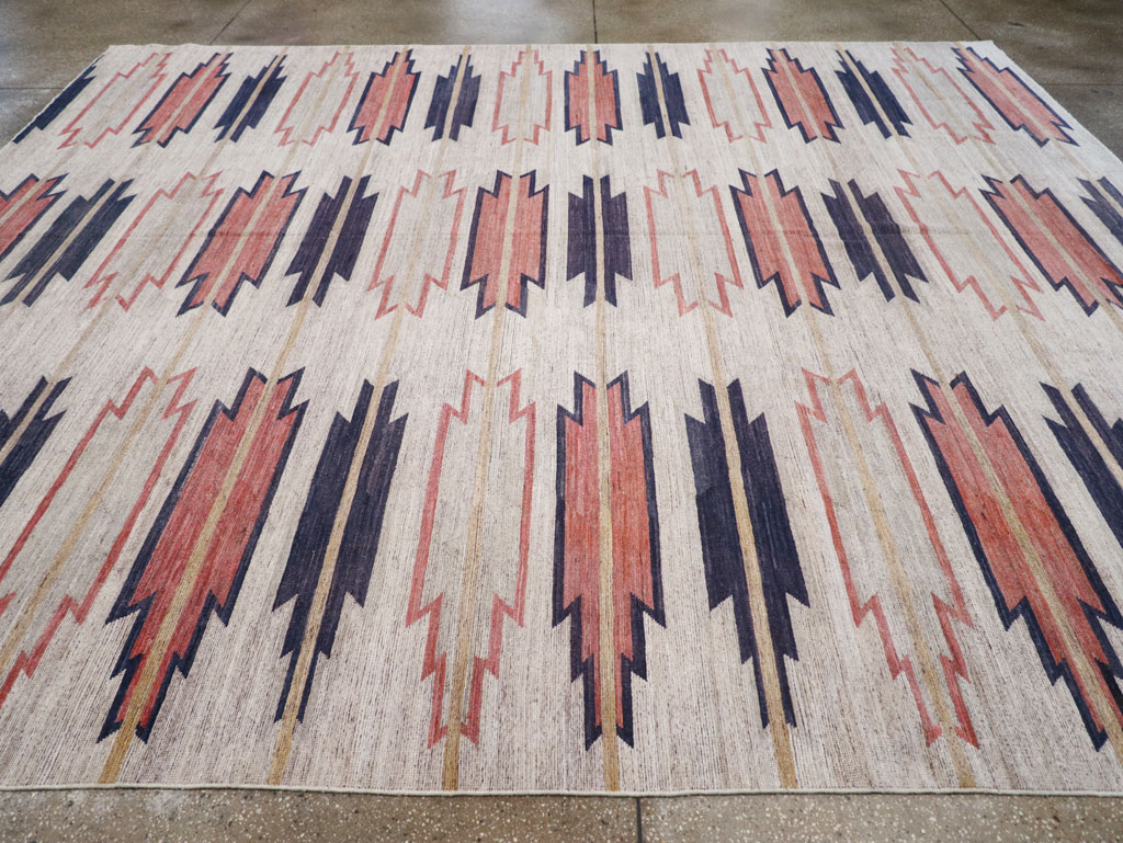 Navajo Inspired Modern East Turkestan Khotan Room Size Carpet, No.32374 - Gss