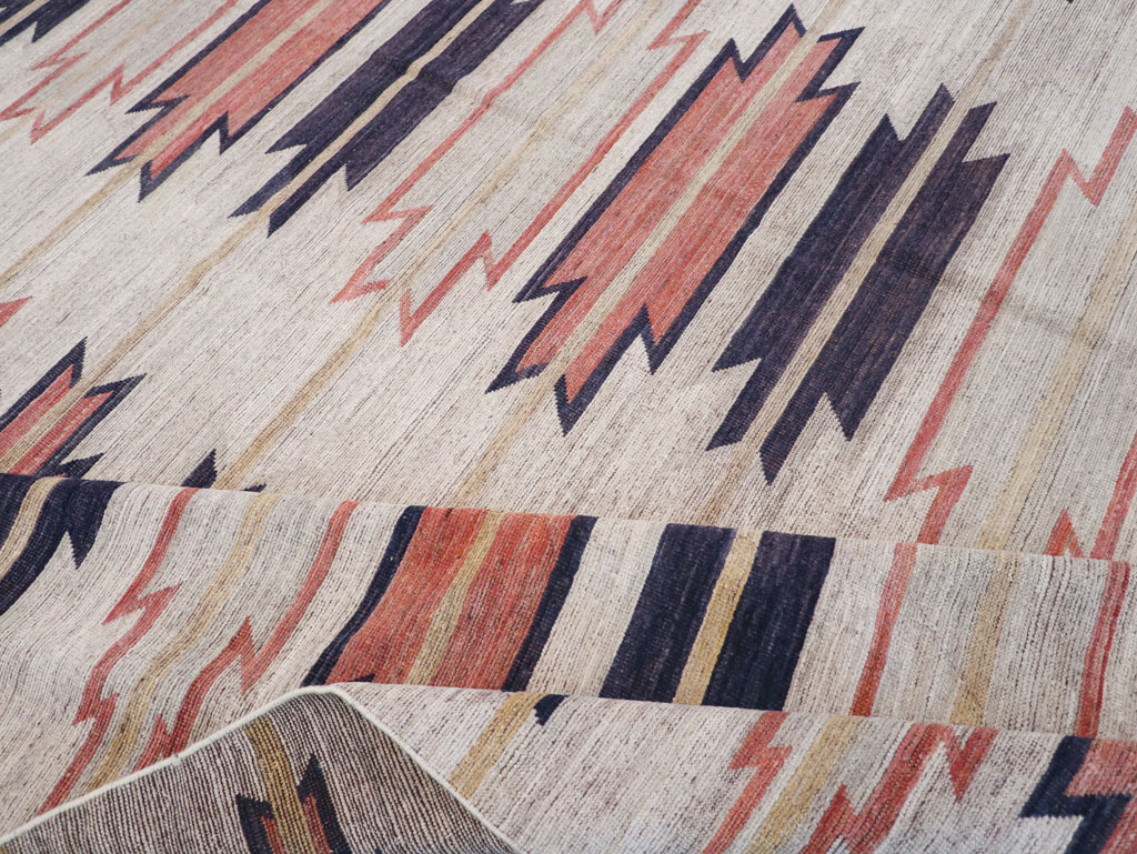 Navajo Inspired Modern East Turkestan Khotan Room Size Carpet, No.32374 - Gss