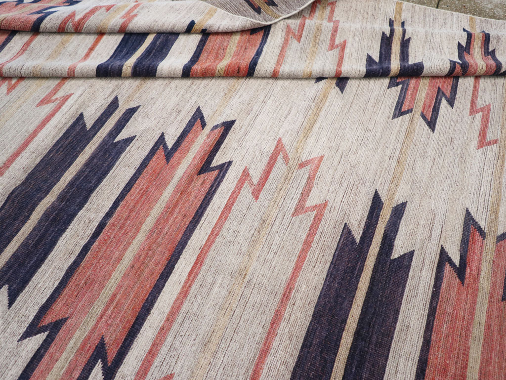 Navajo Inspired Modern East Turkestan Khotan Room Size Carpet, No.32374 - Gss