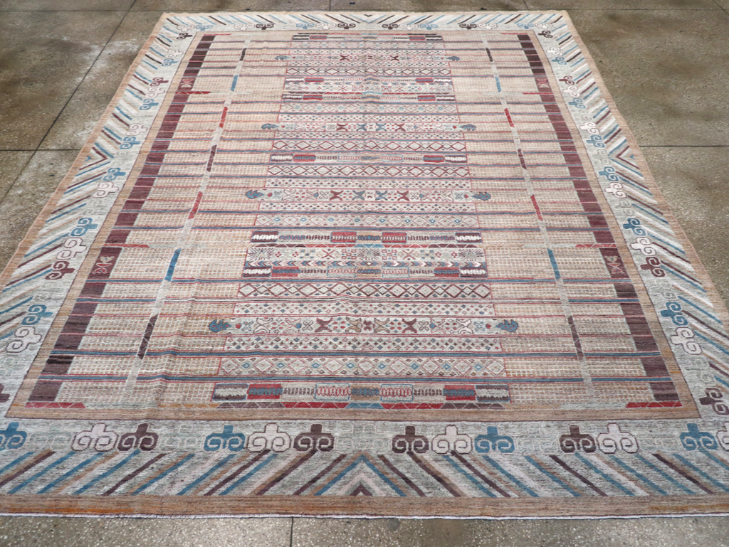 Modern East Turkestan Khotan Room Size Carpet, No.32378 - Gss