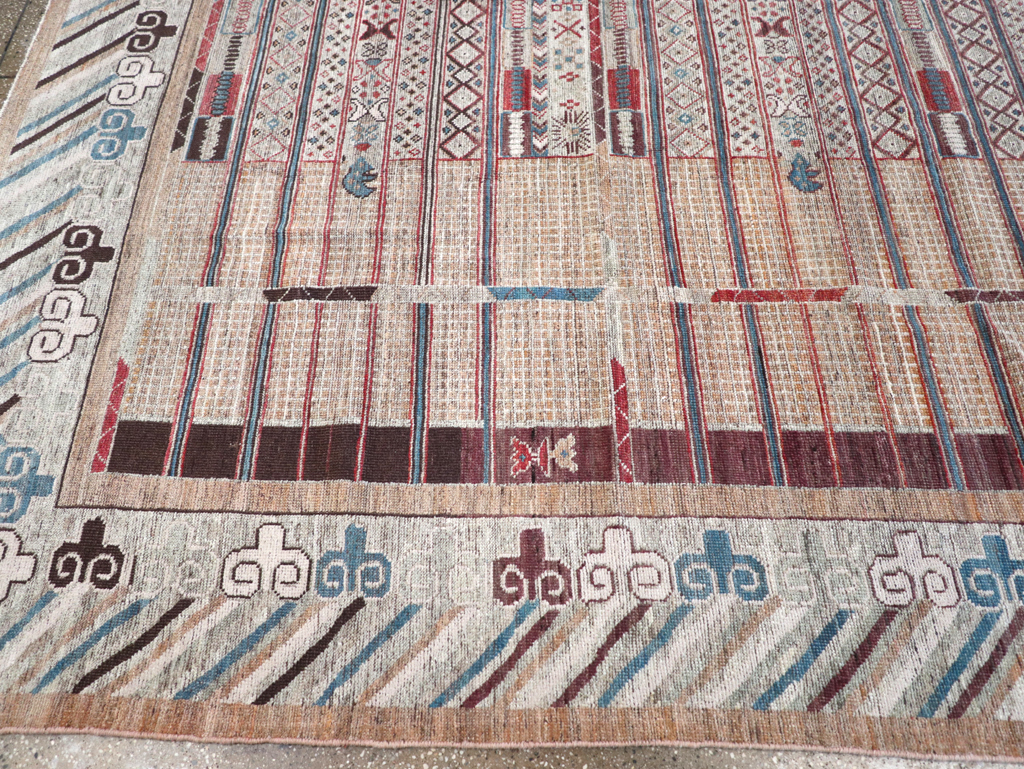 Modern East Turkestan Khotan Room Size Carpet, No.32378 - Gss