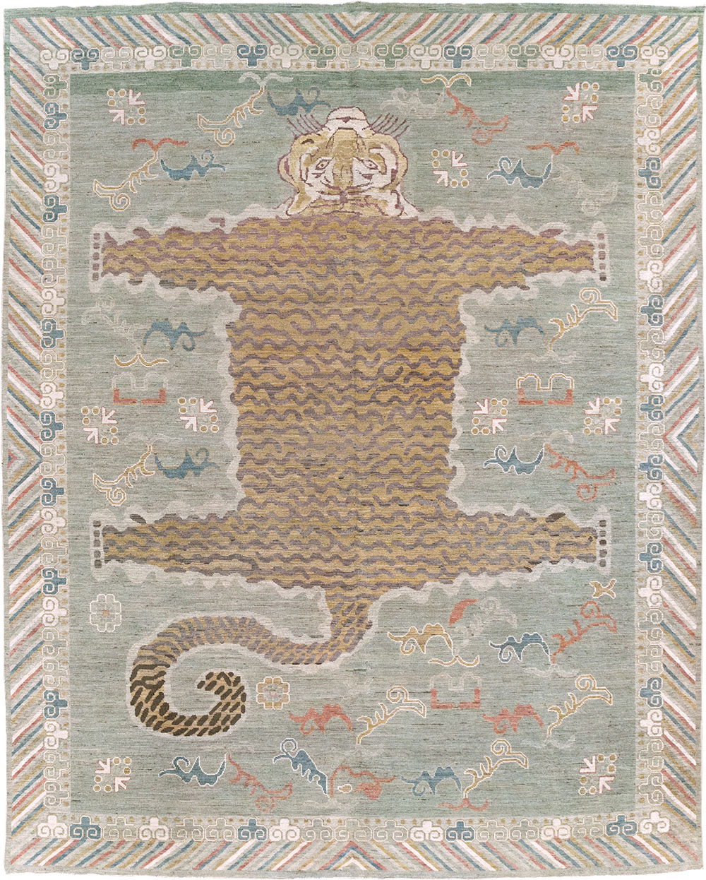Modern East Turkestan Khotan Pictorial Room Size Carpet, No.32379 - Gss