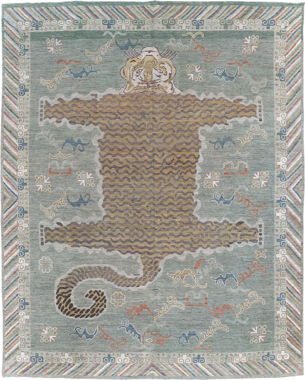 Modern East Turkestan Khotan Pictorial Room Size Carpet, No.32379 - Gss