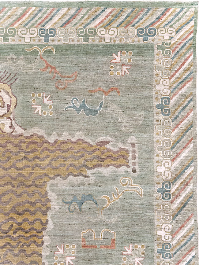 Modern East Turkestan Khotan Pictorial Room Size Carpet, No.32379 - Gss