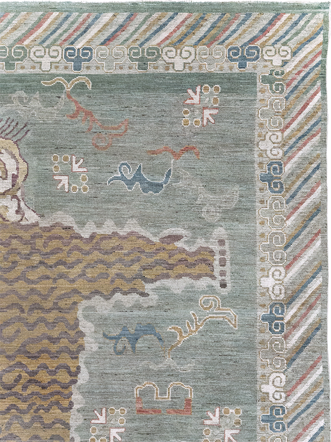 Modern East Turkestan Khotan Pictorial Room Size Carpet, No.32379 - Gss