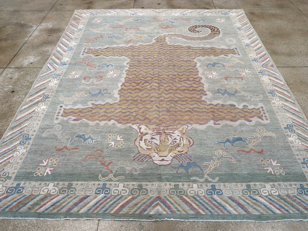 Modern East Turkestan Khotan Pictorial Room Size Carpet, No.32379 - Gss