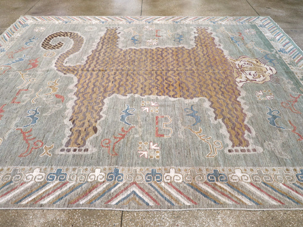 Modern East Turkestan Khotan Pictorial Room Size Carpet, No.32379 - Gss