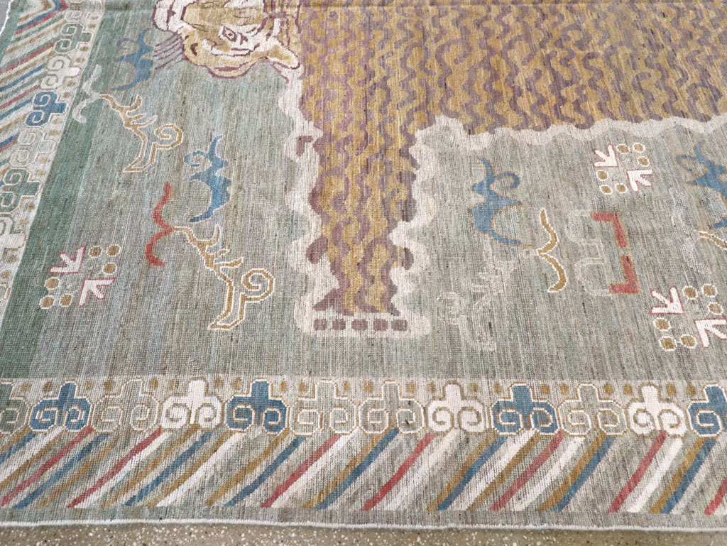 Modern East Turkestan Khotan Pictorial Room Size Carpet, No.32379 - Gss