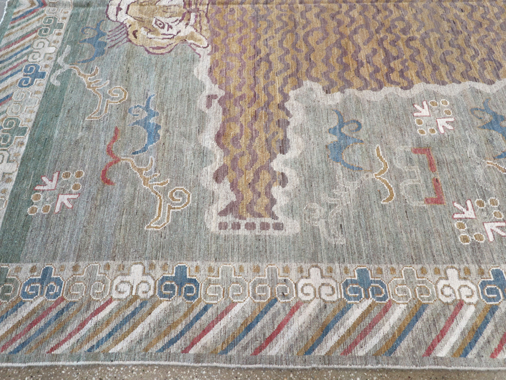 Modern East Turkestan Khotan Pictorial Room Size Carpet, No.32379 - Gss