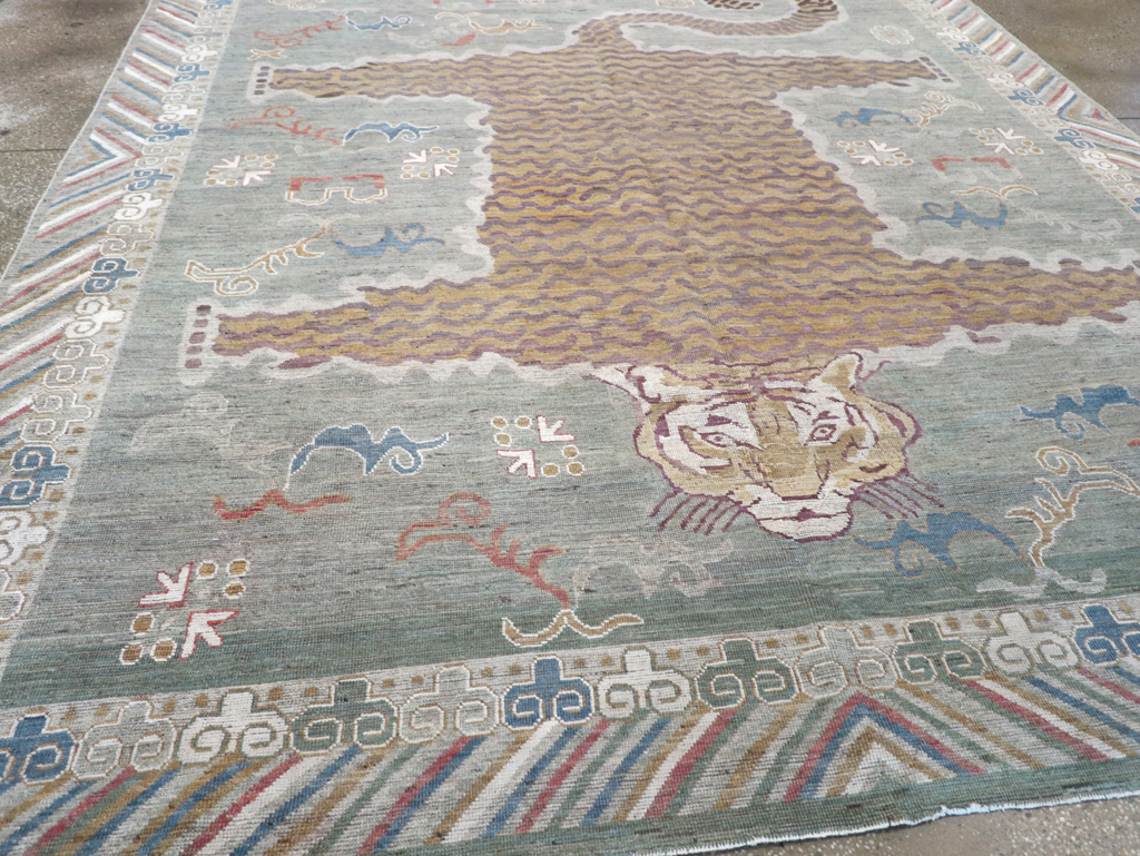 Modern East Turkestan Khotan Pictorial Room Size Carpet, No.32379 - Gss