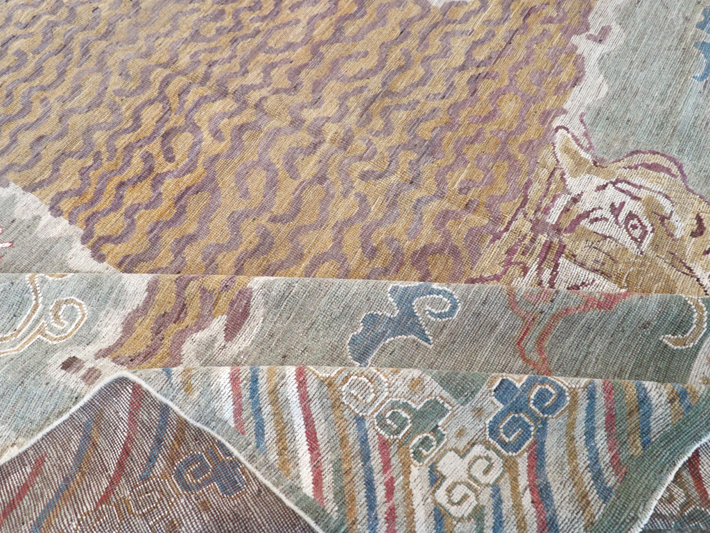 Modern East Turkestan Khotan Pictorial Room Size Carpet, No.32379 - Gss