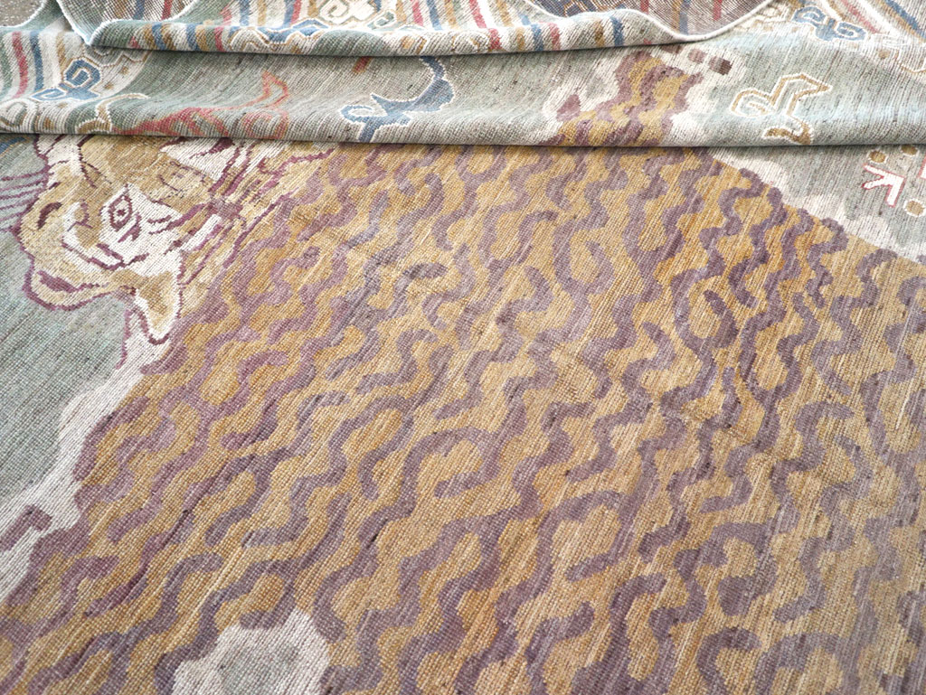 Modern East Turkestan Khotan Pictorial Room Size Carpet, No.32379 - Gss