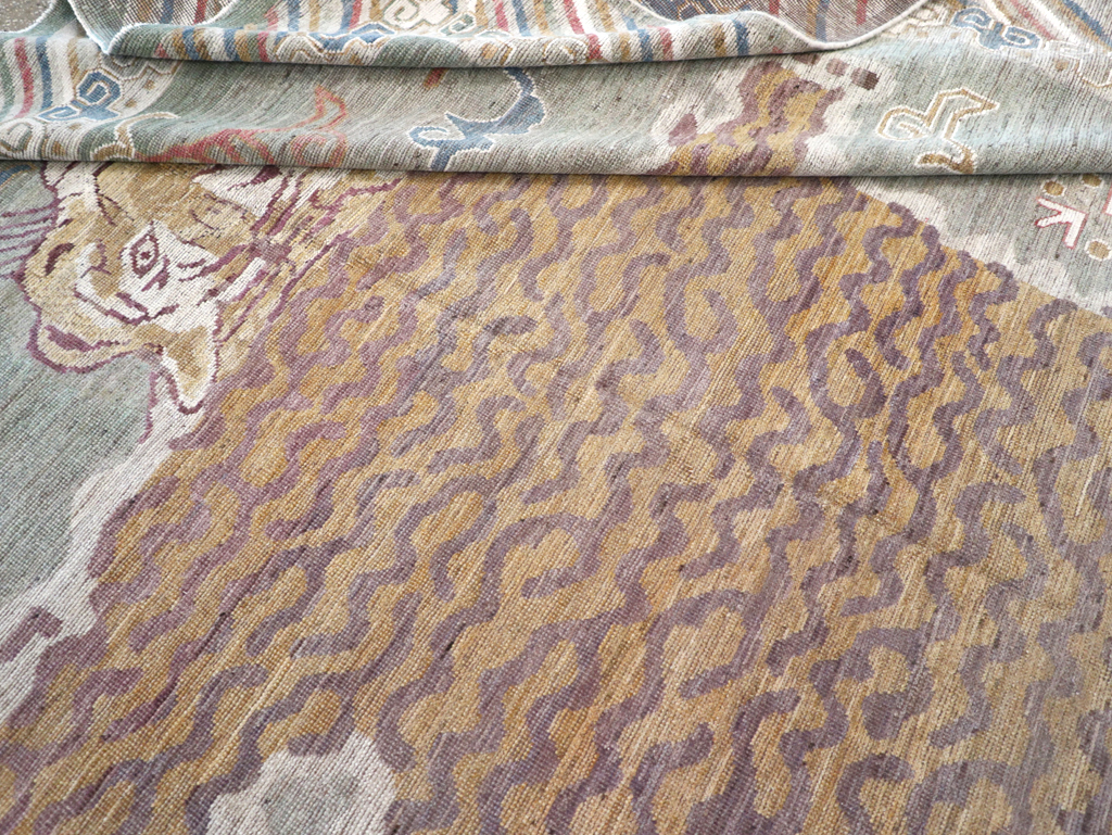 Modern East Turkestan Khotan Pictorial Room Size Carpet, No.32379 - Gss