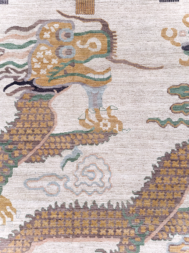 Modern East Turkestan Dragon Khotan Pictorial Room Size Carpet, No.32381 - Gss