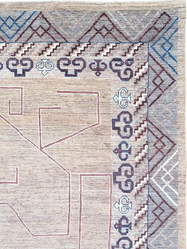 Modern East Turkestan Khotan Room Size Carpet, No.32382 - Gss