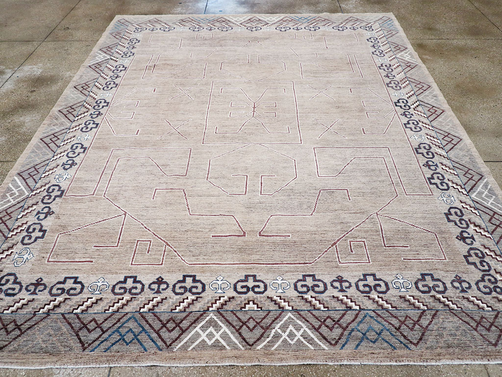 Modern East Turkestan Khotan Room Size Carpet, No.32382 - Gss