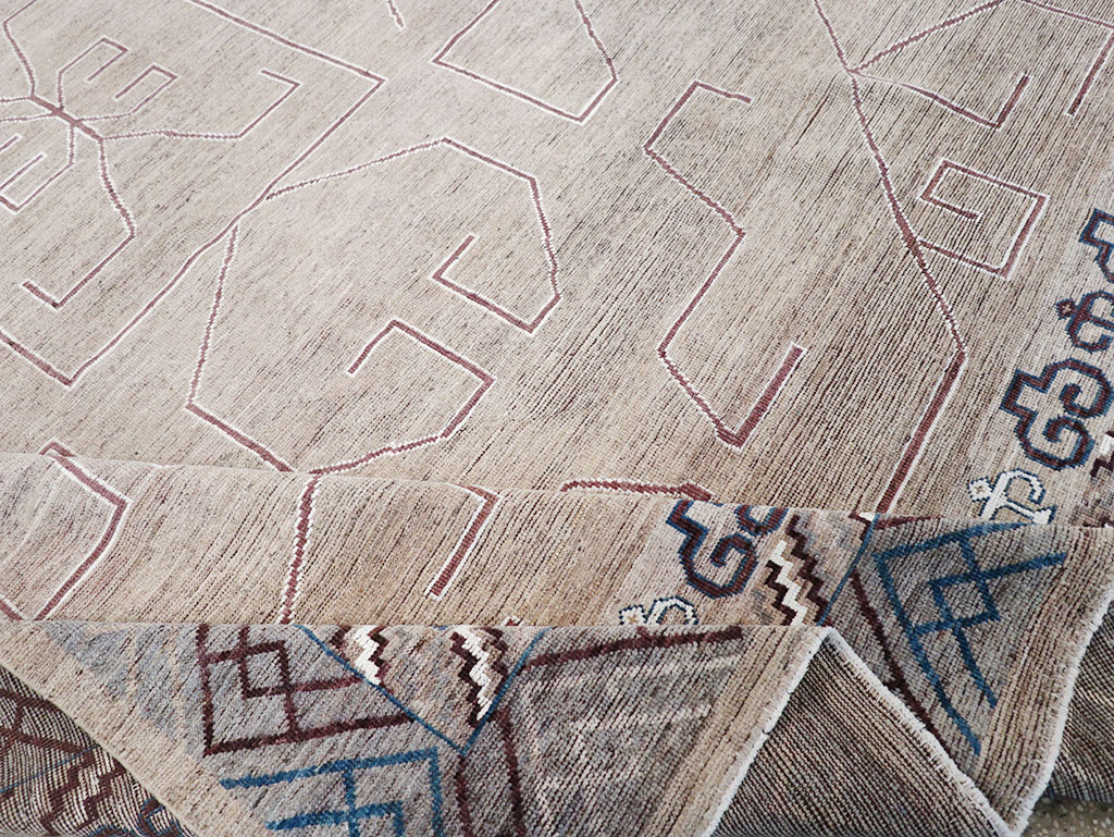 Modern East Turkestan Khotan Room Size Carpet, No.32382 - Gss