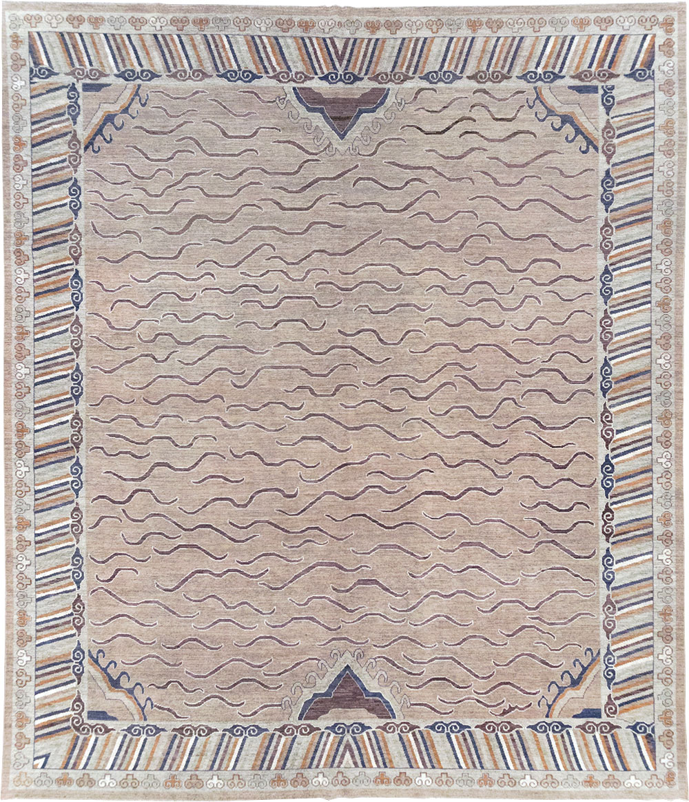 Modern East Turkestan Khotan Large Room Size Carpet, No.32385 - Gss
