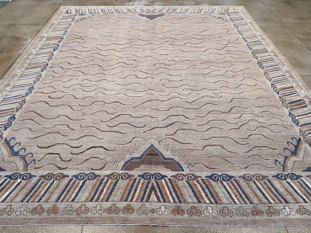 Modern East Turkestan Khotan Large Room Size Carpet, No.32385 - Gss
