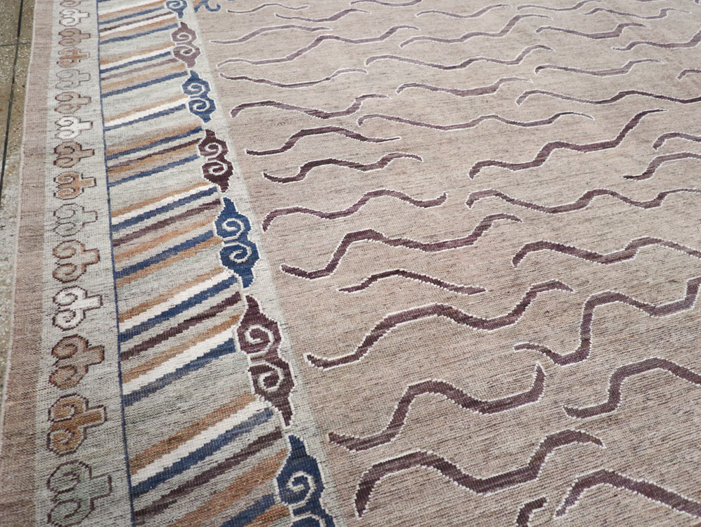 Modern East Turkestan Khotan Large Room Size Carpet, No.32385 - Gss