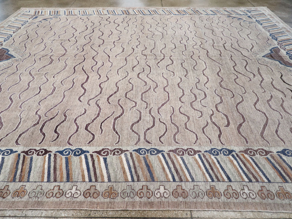 Modern East Turkestan Khotan Large Room Size Carpet, No.32385 - Gss