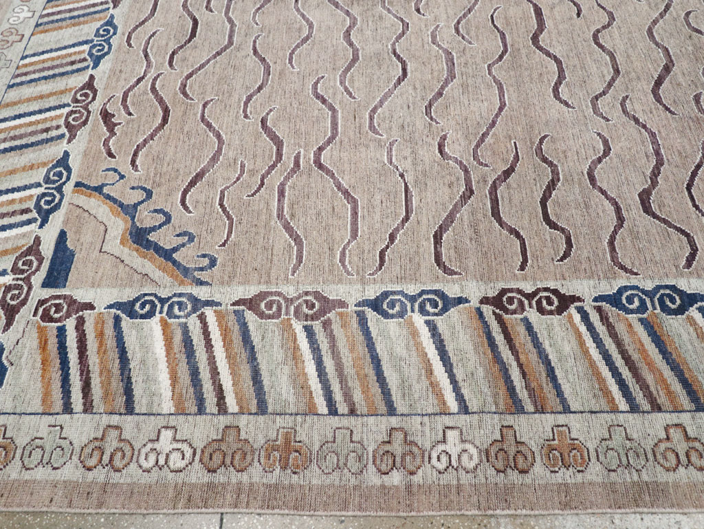 Modern East Turkestan Khotan Large Room Size Carpet, No.32385 - Gss
