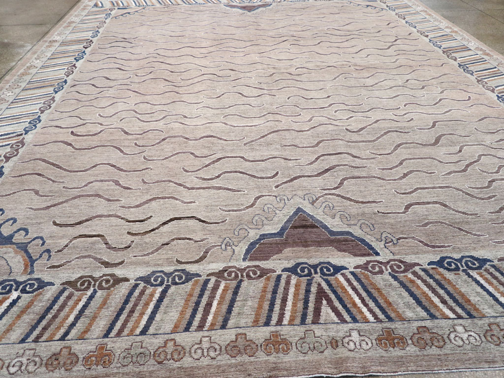 Modern East Turkestan Khotan Large Room Size Carpet, No.32385 - Gss