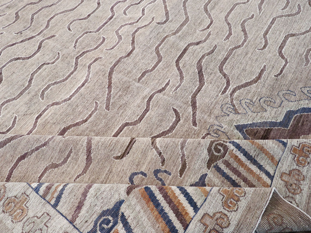 Modern East Turkestan Khotan Large Room Size Carpet, No.32385 - Gss