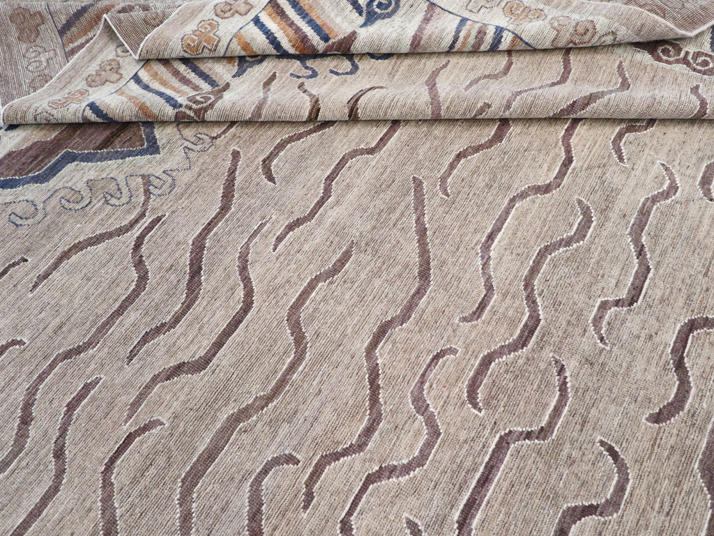 Modern East Turkestan Khotan Large Room Size Carpet, No.32385 - Gss