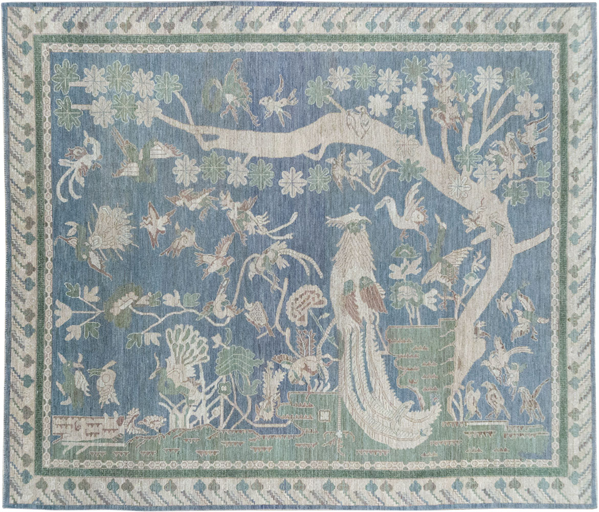 Contemporary East Turkestan Khotan Pictorial Room Size Carpet, No.32387 - Gss