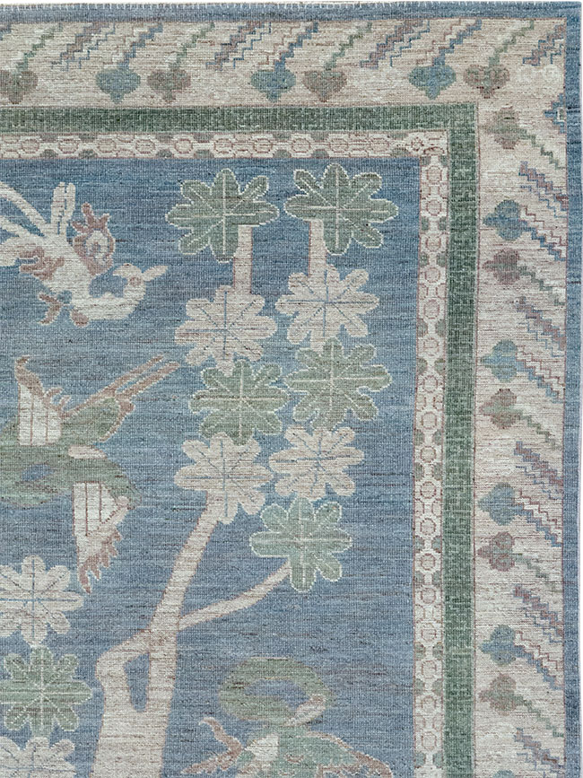 Contemporary East Turkestan Khotan Pictorial Room Size Carpet, No.32387 - Gss