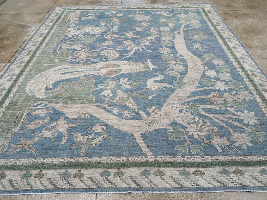 Contemporary East Turkestan Khotan Pictorial Room Size Carpet, No.32387 - Gss