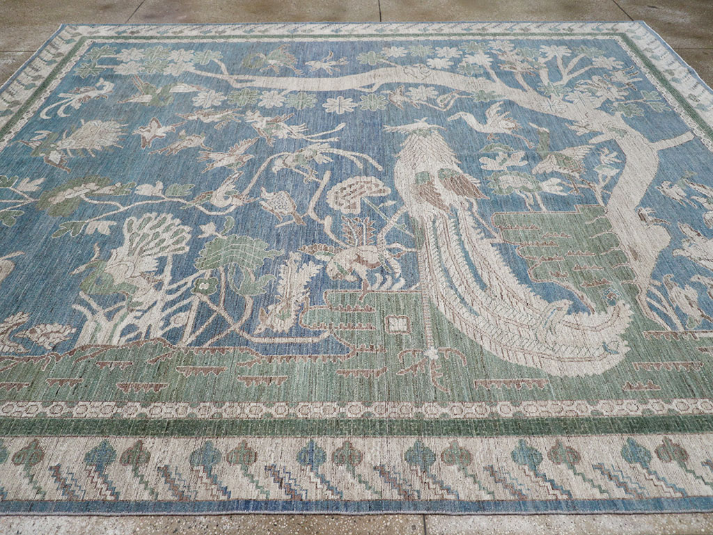 Contemporary East Turkestan Khotan Pictorial Room Size Carpet, No.32387 - Gss