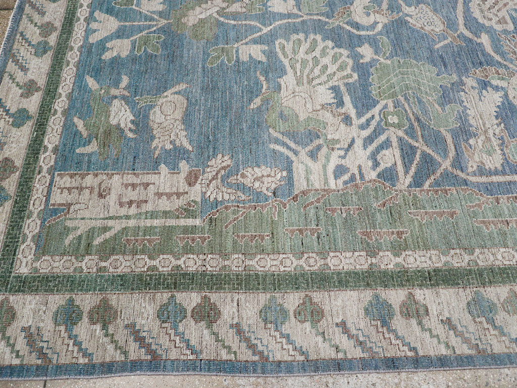 Contemporary East Turkestan Khotan Pictorial Room Size Carpet, No.32387 - Gss