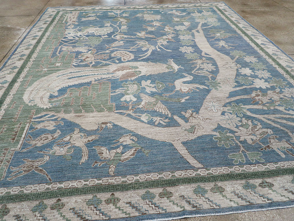 Contemporary East Turkestan Khotan Pictorial Room Size Carpet, No.32387 - Gss