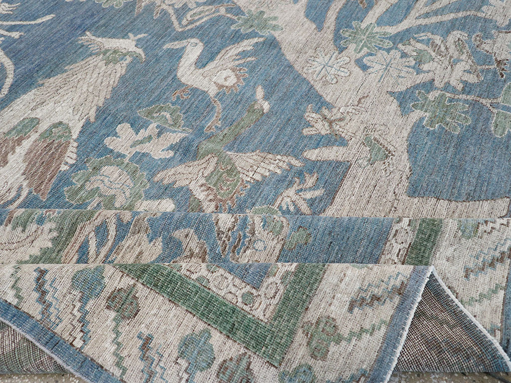 Contemporary East Turkestan Khotan Pictorial Room Size Carpet, No.32387 - Gss