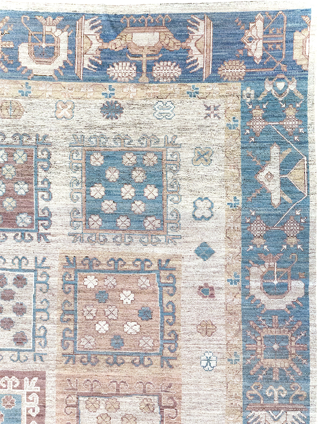 Modern East Turkestan Khotan Room Size Carpet, No.32388 - Gss