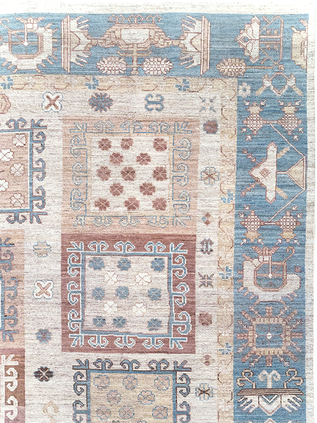 Modern East Turkestan Khotan Room Size Carpet, No.32388 - Gss
