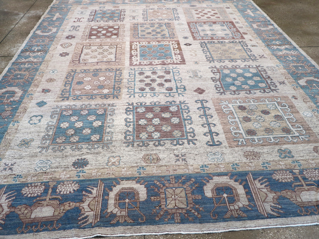 Modern East Turkestan Khotan Room Size Carpet, No.32388 - Gss