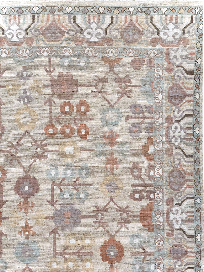 Modern East Turkestan Khotan Room Size Carpet, No.32389 - Gss