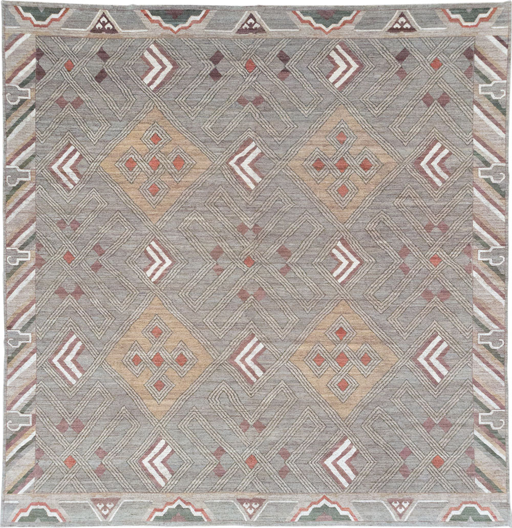 Modern East Turkestan Khotan Square Room Size Carpet, No.32390 - Gss