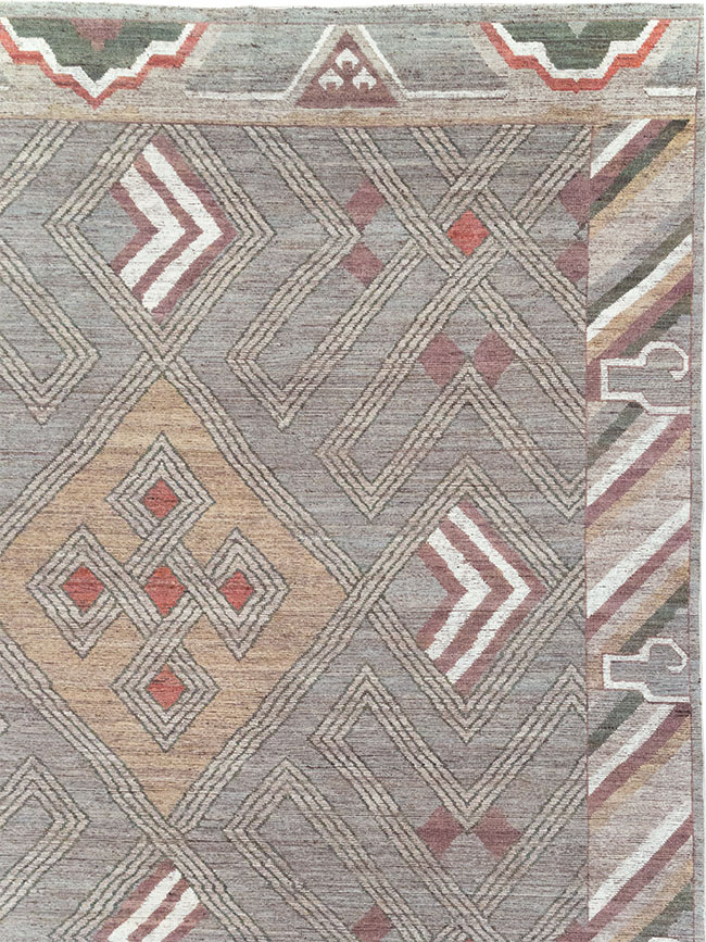 Modern East Turkestan Khotan Square Room Size Carpet, No.32390 - Gss