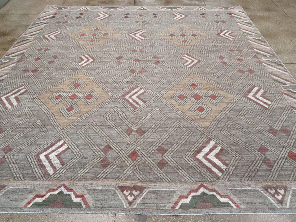 Modern East Turkestan Khotan Square Room Size Carpet, No.32390 - Gss