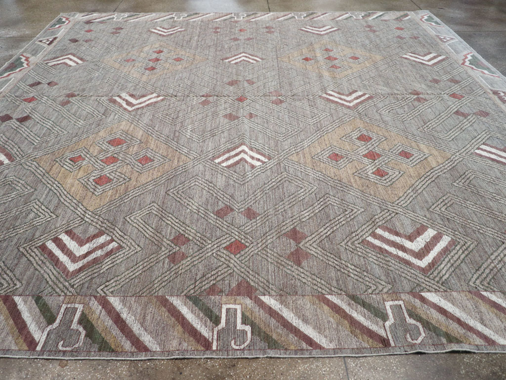 Modern East Turkestan Khotan Square Room Size Carpet, No.32390 - Gss